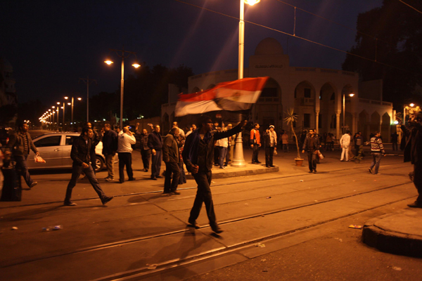 Tens of thousands of Egyptians celebrate in Cairo on February 11, 2011as Hosni Mubarak steps down after his 30 years in power. [Xinhua photo]